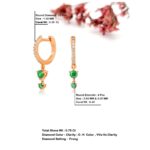 Natural Earth Mined Emerald Hoops Earrings - Image 5