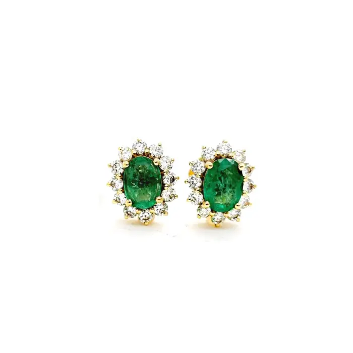 Diamond And Emerald Earring Studs - Image 5