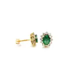Diamond And Emerald Earring Studs - Image 3