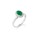 1 Ct Emerald & Diamond Cluster Ring - Image 2