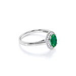 1 Ct Emerald & Diamond Cluster Ring - Image 3
