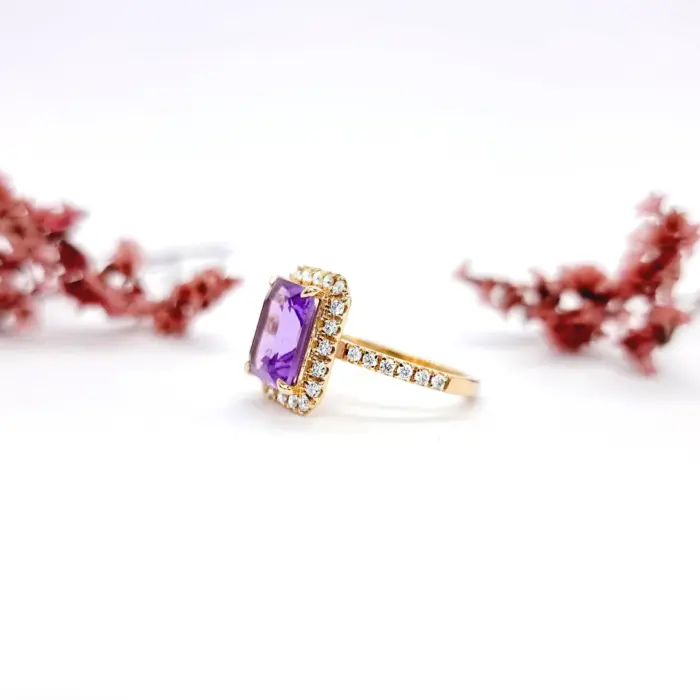 Amethyst With Diamond Ring - Image 6