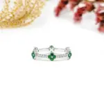 Clover Diamond Eternity Ring Gold - Image 6
