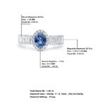 Blue Sapphire & Natural Diamond Engagement Ring - Image 2