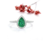 Natural EMERALD DIAMOND RING - Pear Shape Emerald Ring (Copy) - Image 3