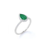 Natural EMERALD DIAMOND RING - Pear Shape Emerald Ring (Copy) - Image 8
