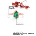 Natural EMERALD DIAMOND RING - Pear Shape Emerald Ring (Copy) - Image 7