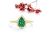 Natural EMERALD DIAMOND RING - Pear Shape Emerald Ring (Copy)