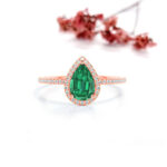 Natural EMERALD DIAMOND RING - Pear Shape Emerald Ring (Copy) - Image 5