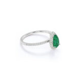Natural EMERALD DIAMOND RING - Pear Shape Emerald Ring (Copy) - Image 4