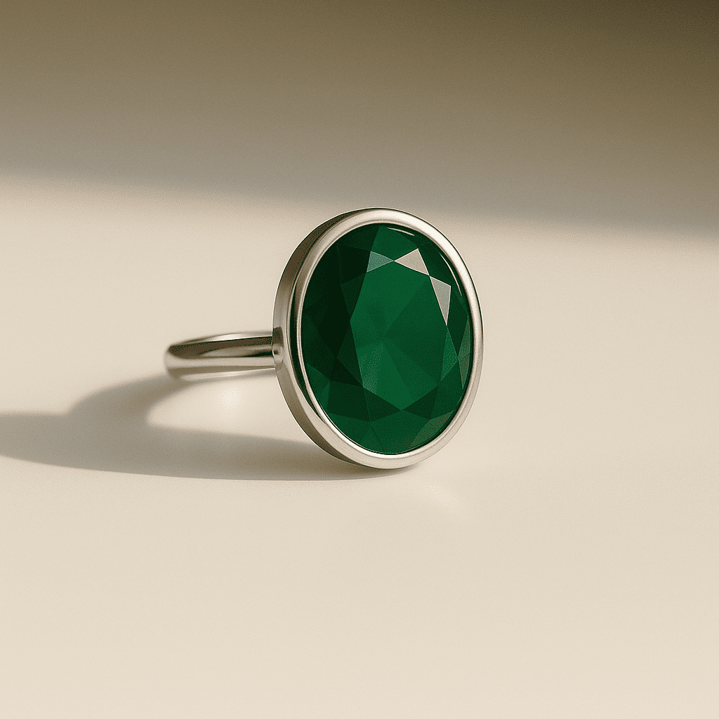 Green Onyx 1 Green Onyx Sterling Silver Ring - Image 1