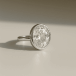 Real Zircon Oval Sterling Silver Ring