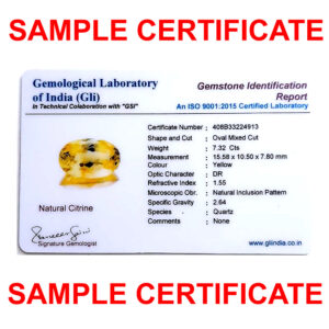 Yellow Citrine 8.14 Carat (8.95 Ratti)