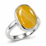 Yellow Agate Sterling Silver Ring