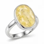 Natural Sri Lankan Yellow Sapphire (Pukhraj) Ring in 925 Sterling Silver
