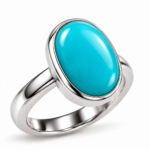 Natural Turquoise (Irani Firoza) Ring in 925 Sterling Silver (Top Quality)
